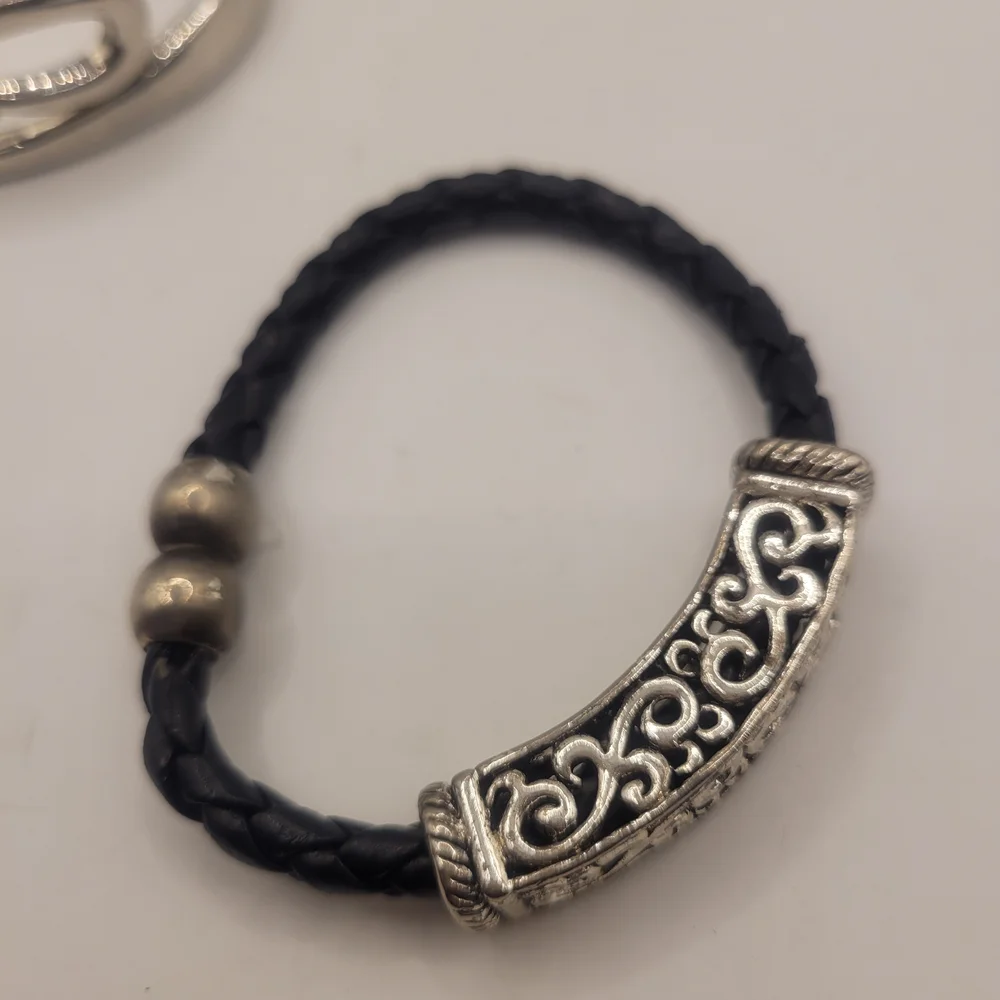 Silver and Black Bracelet Set